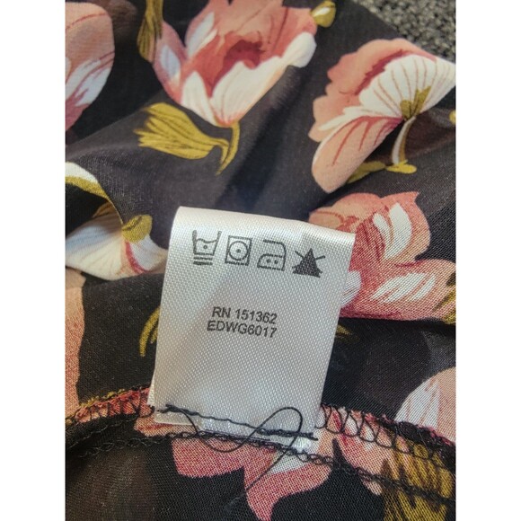 Indigo Rose Size PL Pink Floral Print Long Sleeve Lined Midi Dress Elastic Waist - Picture 13 of 15